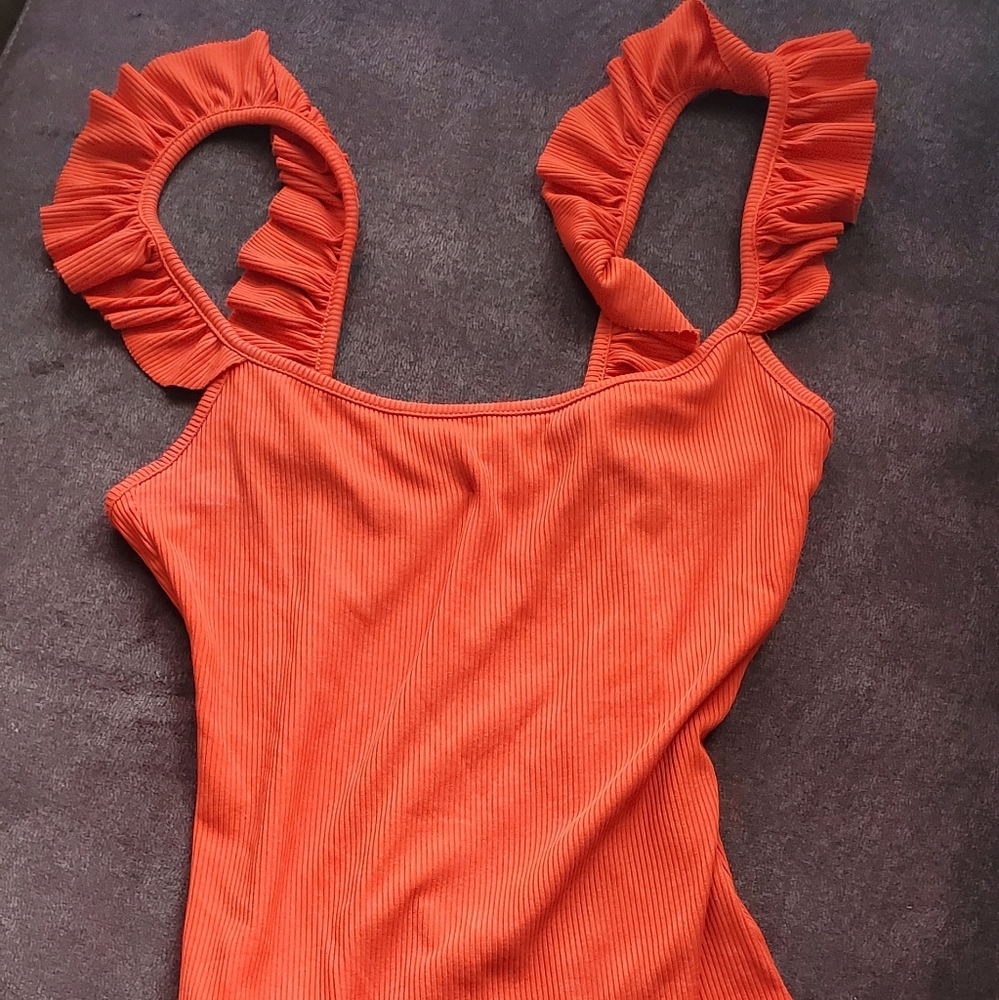 Zara orange bodysuit